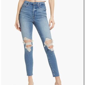 Good American Good Waist blue distressed skinny jeans women’s plus size 15